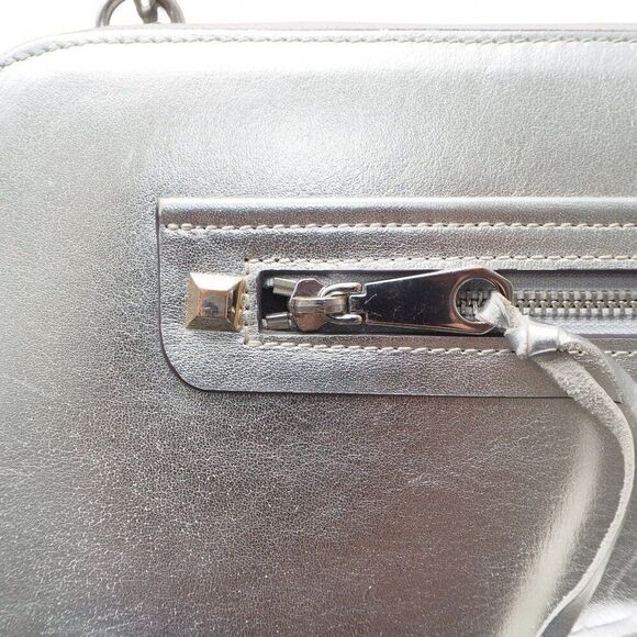 Rebecca Minkoff 13" Regan Laptop Computer Sleeve Crossbody Bag Metallic Silver - Picture 8 of 10